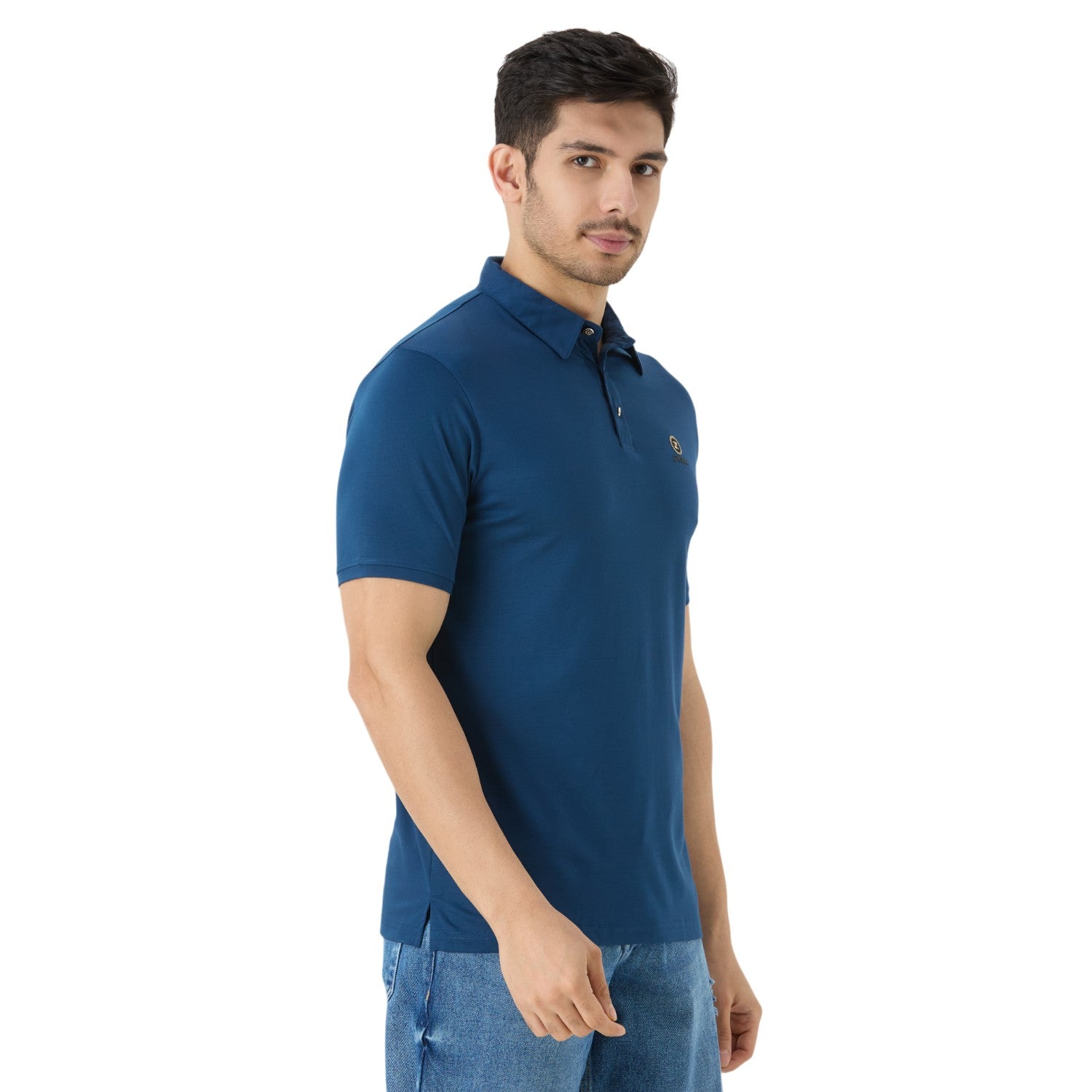 Men's Half Sleeve Polo in Cobalt Blue