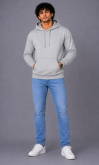 Men's Grey Melange Pullover Hoodie