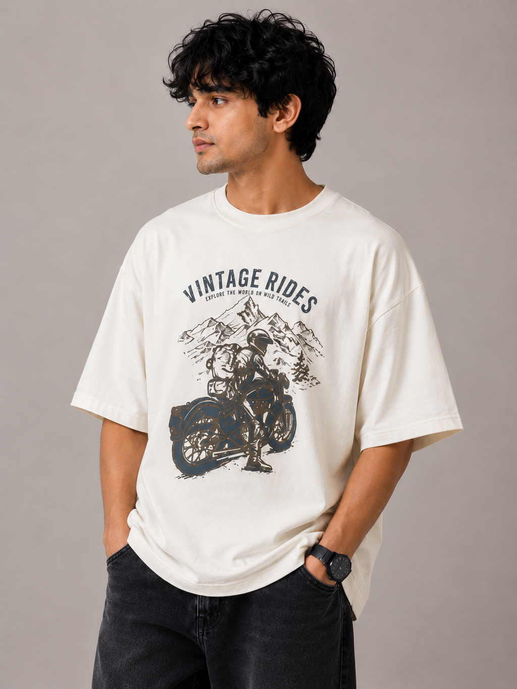 Vintage Rides Oversized Graphic T-Shirt