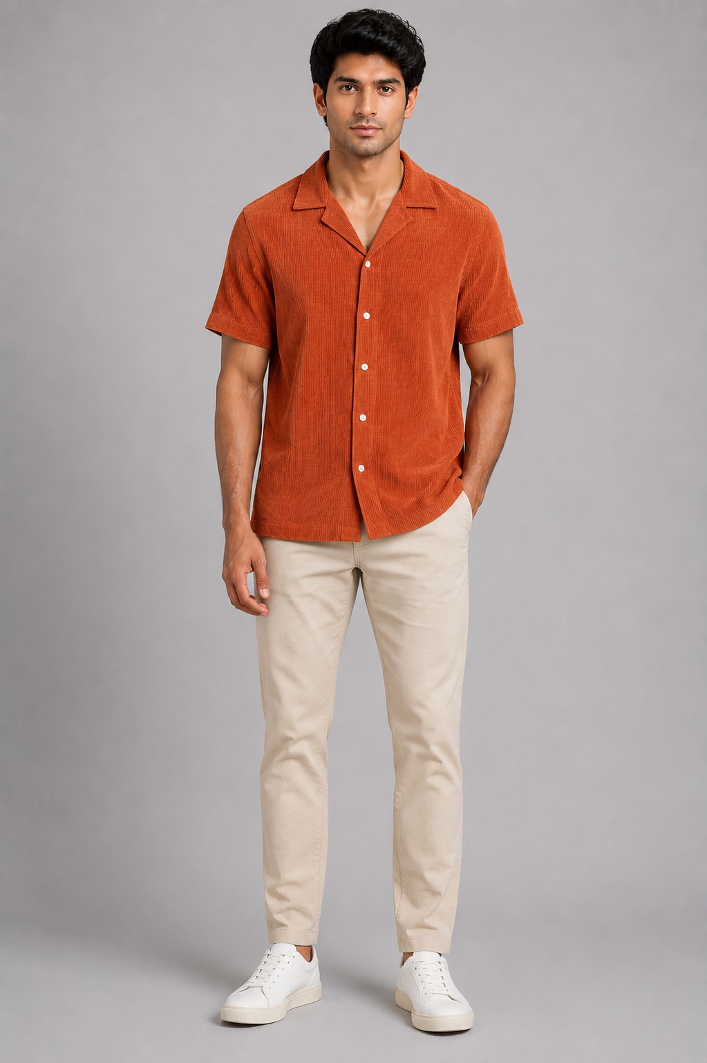 Terracotta Corduroy Resort Shirt