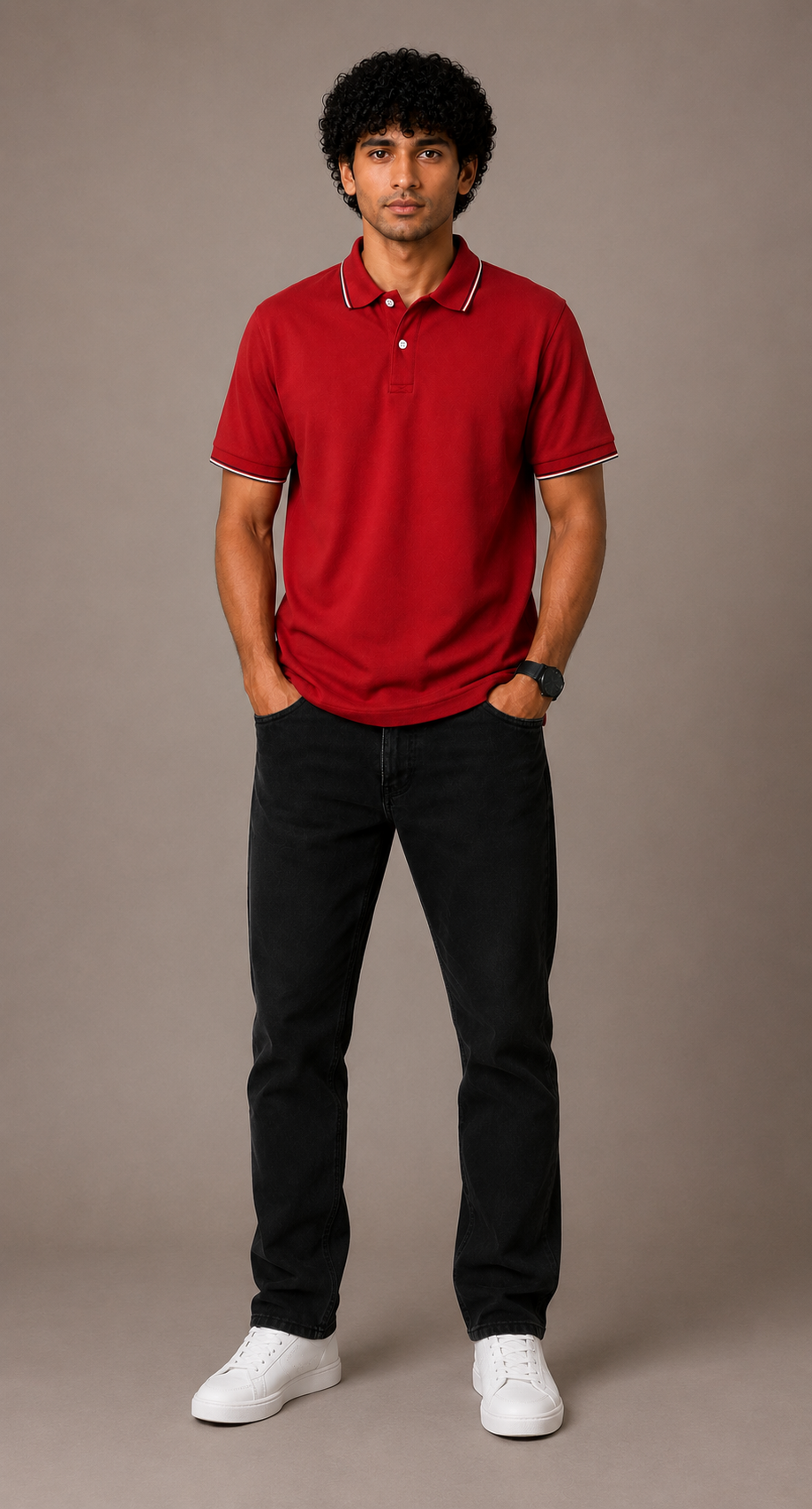 Crimson Edge Polo T-Shirt