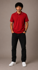 Crimson Edge Polo T-Shirt