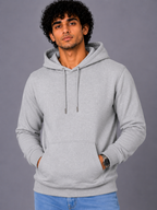 Men's Grey Melange Pullover Hoodie