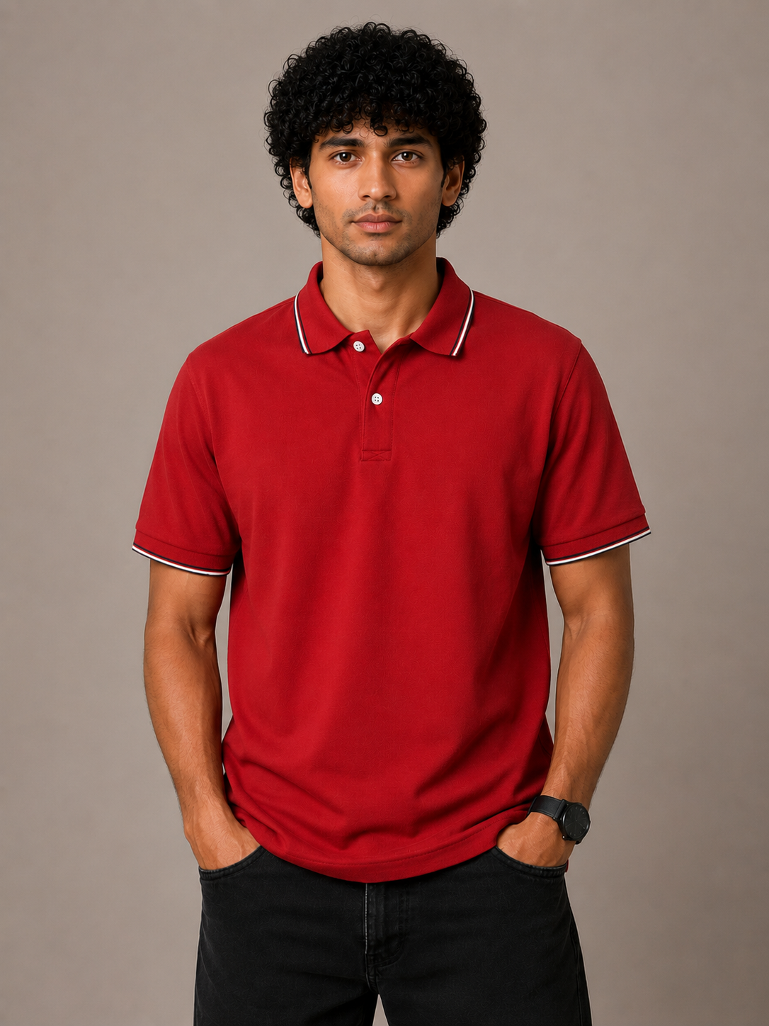 Crimson Edge Polo T-Shirt