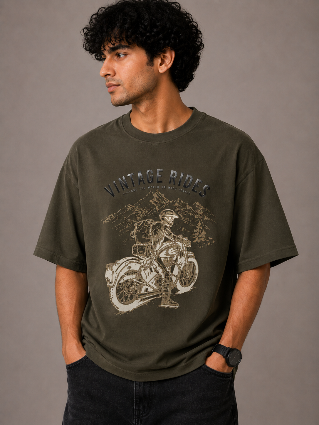 Vintage Rides Oversized Graphic T-Shirt