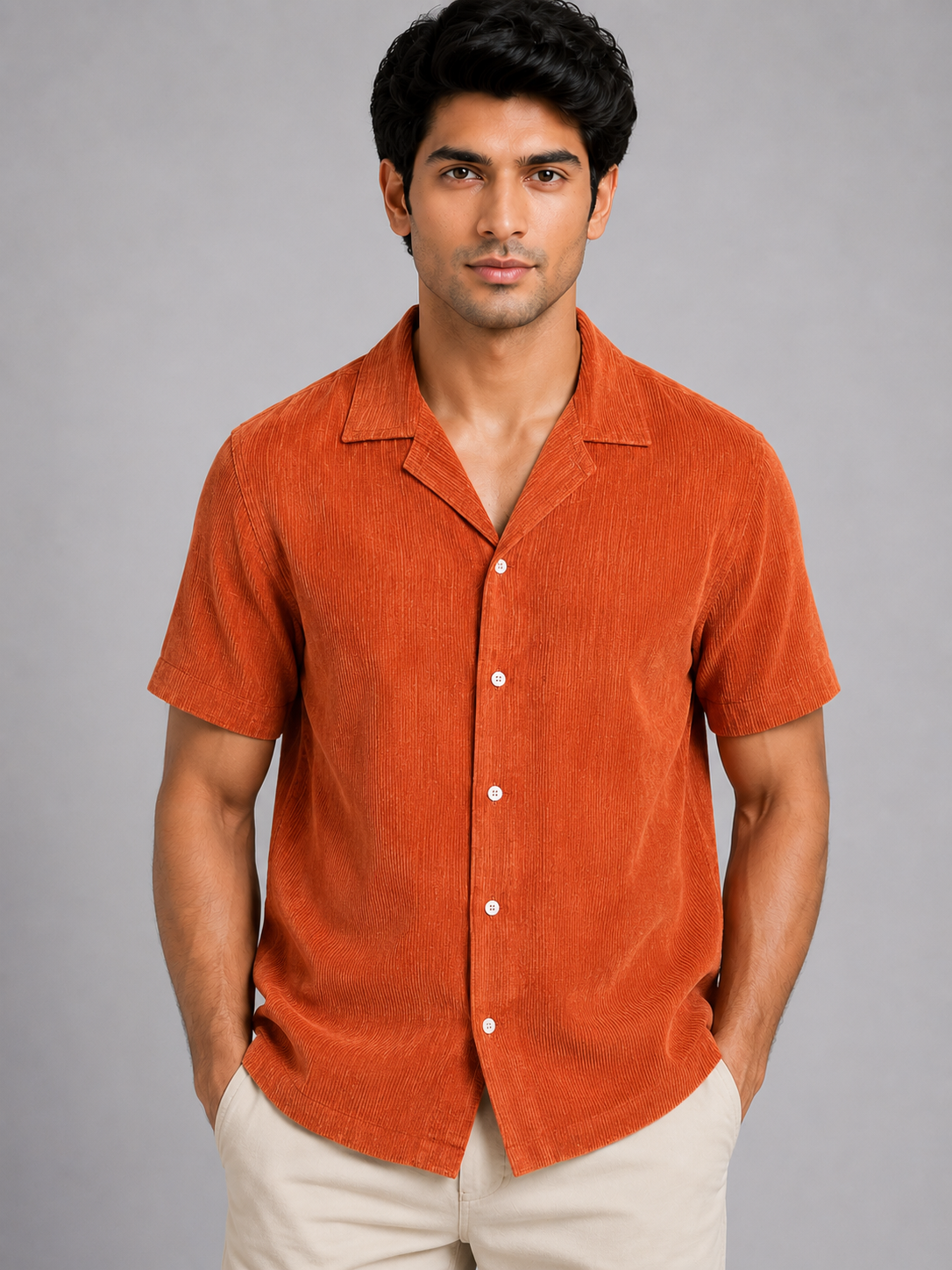Terracotta Corduroy Resort Shirt