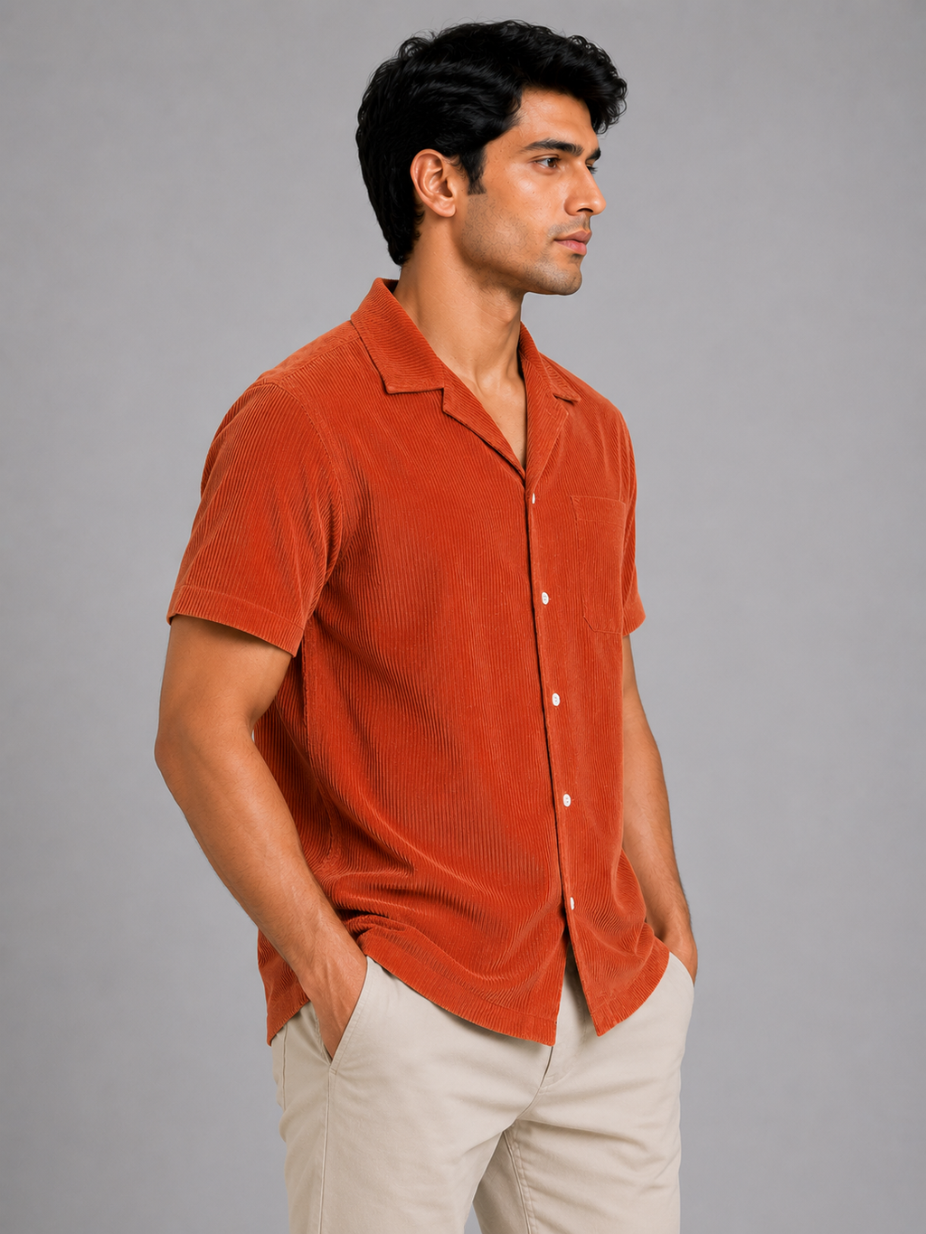 Terracotta Corduroy Resort Shirt