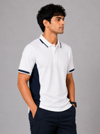 White Navy Contrast Polo
