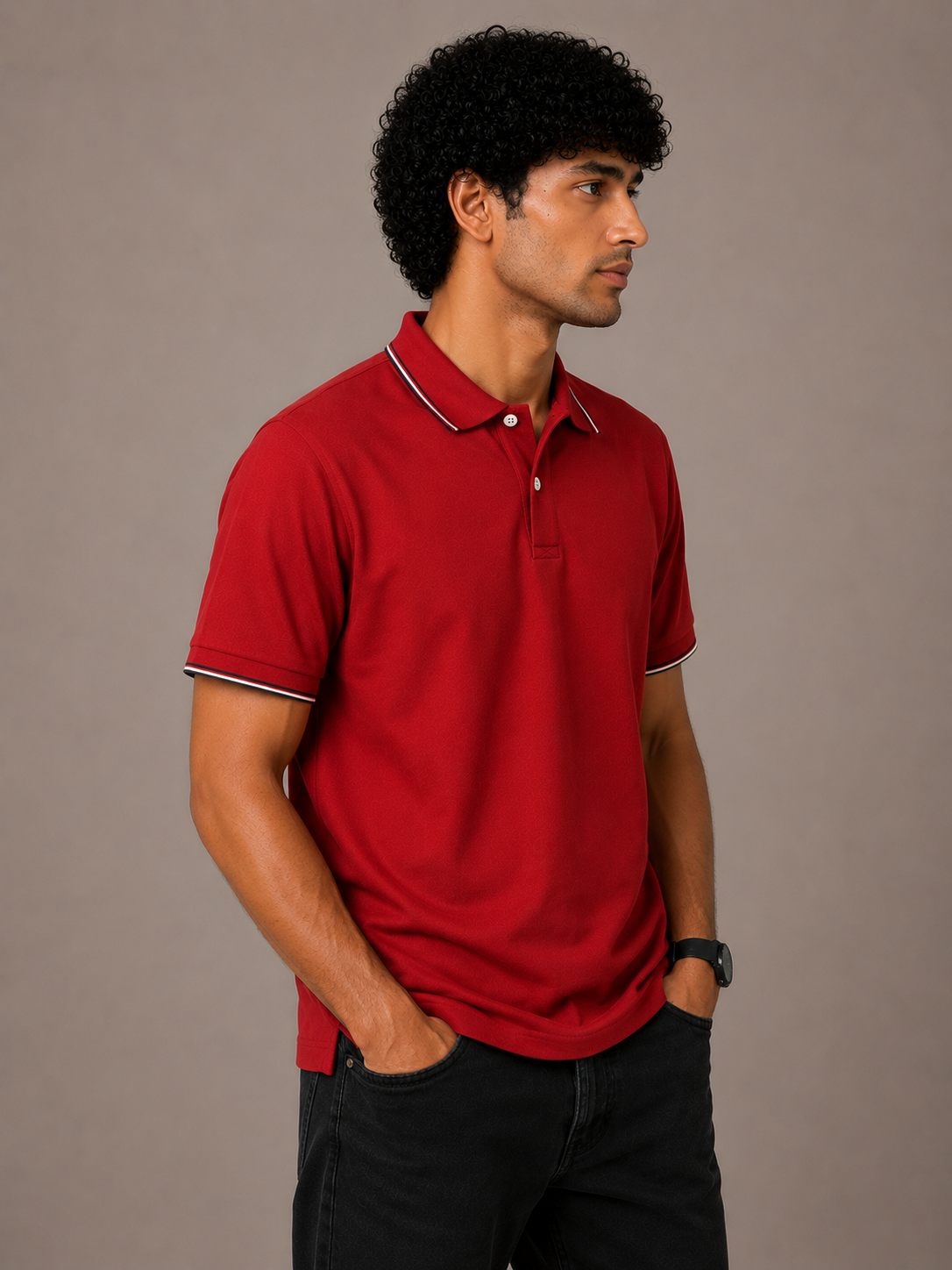 Crimson Edge Polo T-Shirt