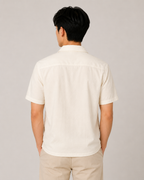 Ivory Textured Resort Shirt