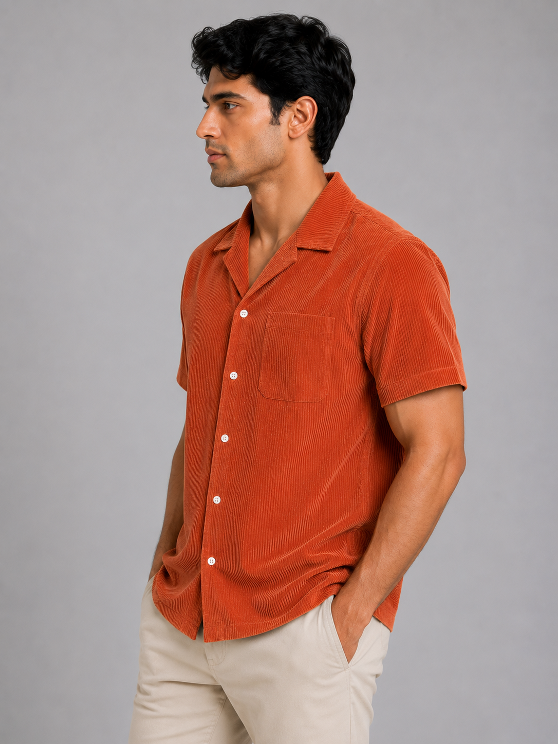 Terracotta Corduroy Resort Shirt