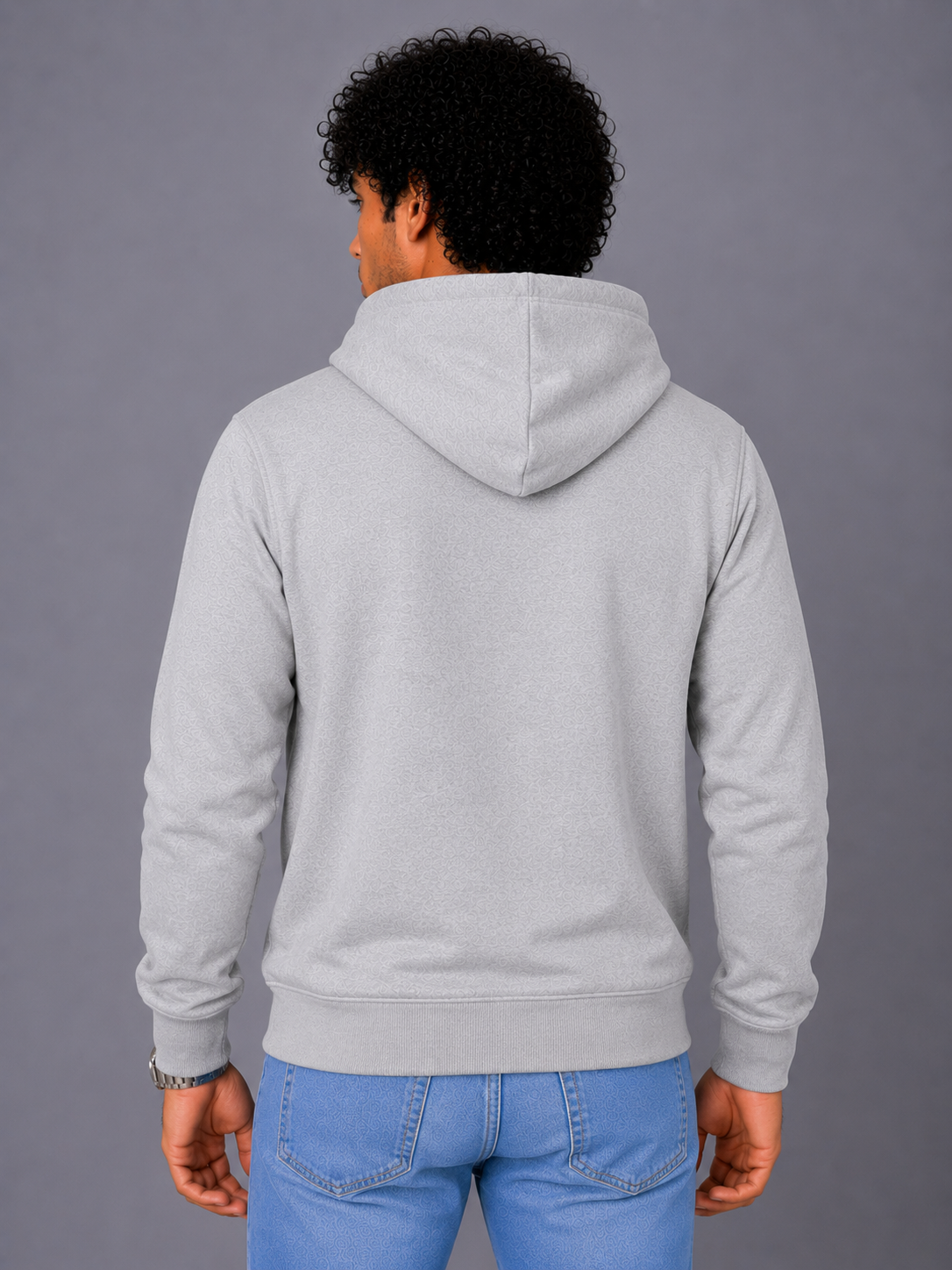 Men's Grey Melange Pullover Hoodie