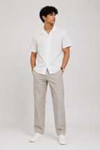 White Cuban Collar Shirt