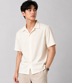 Ivory Textured Resort Shirt