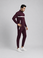 Maroon white strip Tracksuit