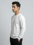 White Classic Crewneck Sweatshirt