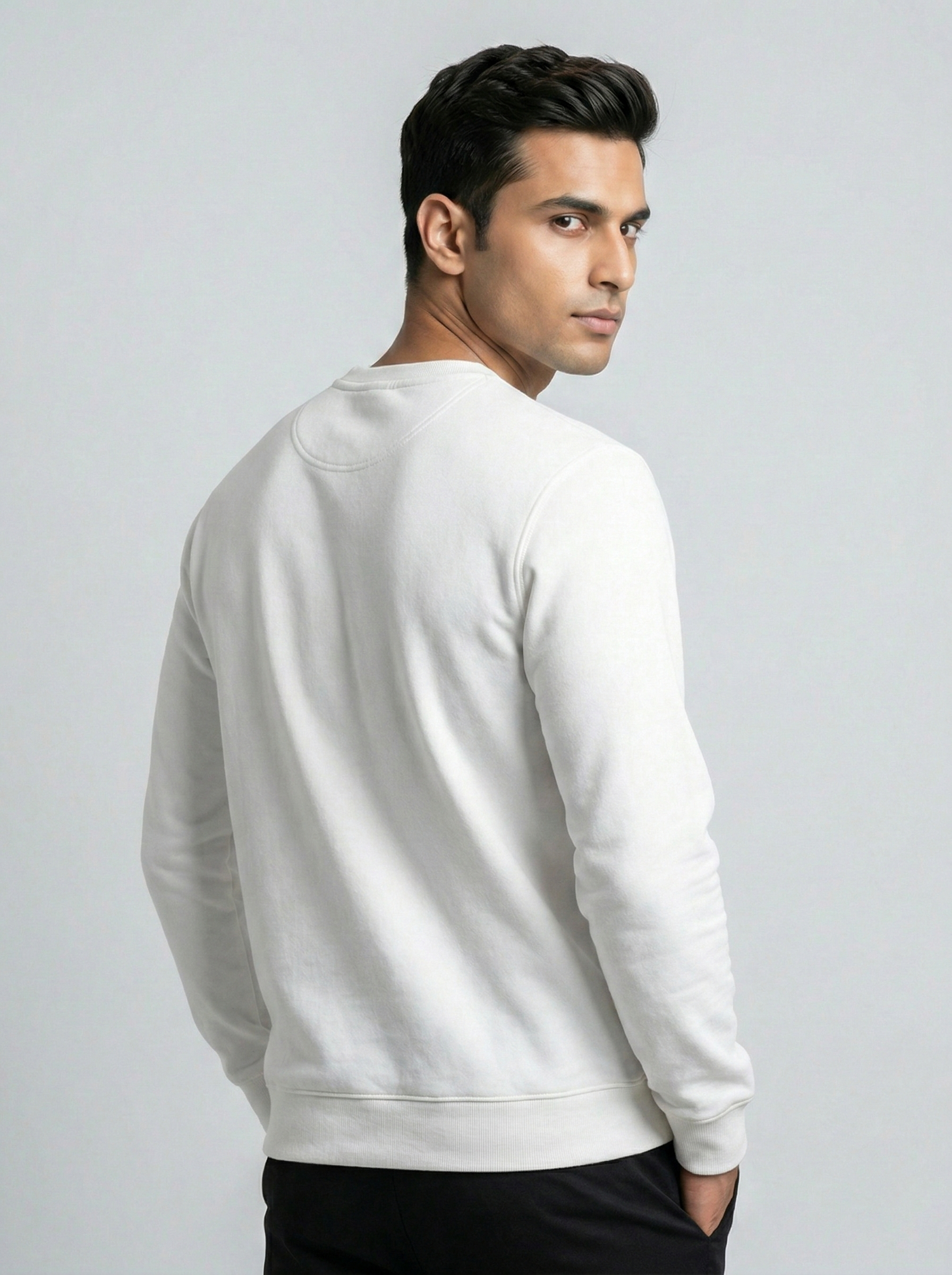 White Classic Crewneck Sweatshirt