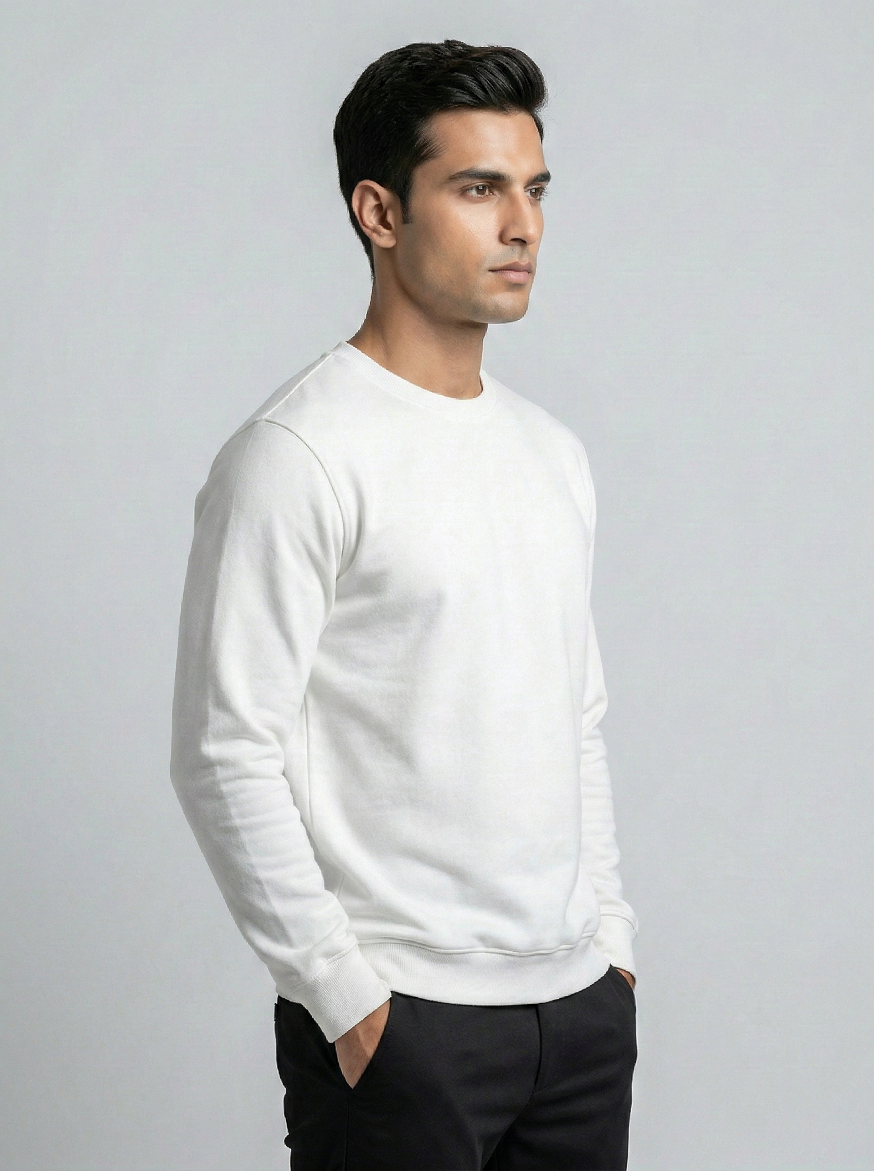 White Classic Crewneck Sweatshirt