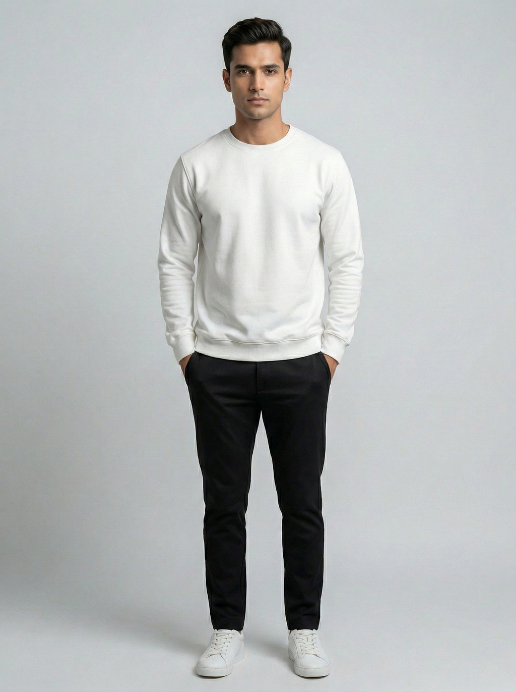 White Classic Crewneck Sweatshirt