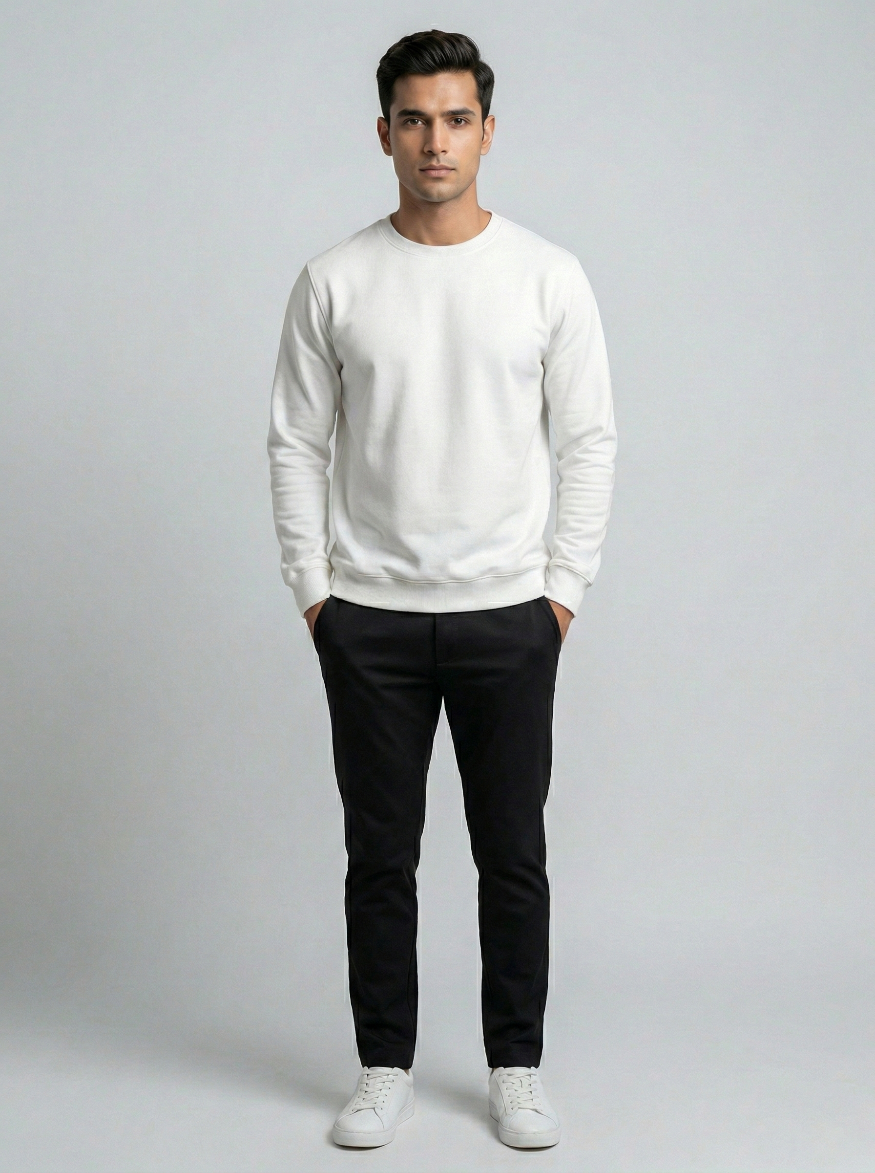 White Classic Crewneck Sweatshirt