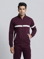 Maroon white strip Tracksuit