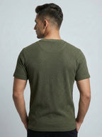 Olive Waffle Henley Tee