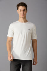 Round neck t-shirt with chest logo print