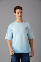 Oversized round neck t-shirt with print on chest