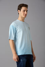 Oversized round neck t-shirt with print on chest