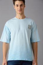 Oversized round neck t-shirt with print on chest