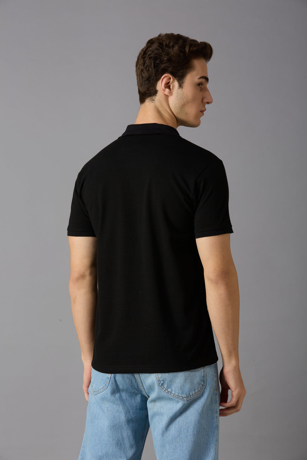 collar tshirt with pocket and print on pocket