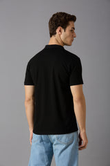 collar tshirt with pocket and print on pocket