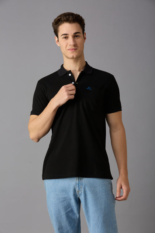 collar tshirt with pocket and print on pocket