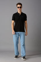 collar tshirt with pocket and print on pocket