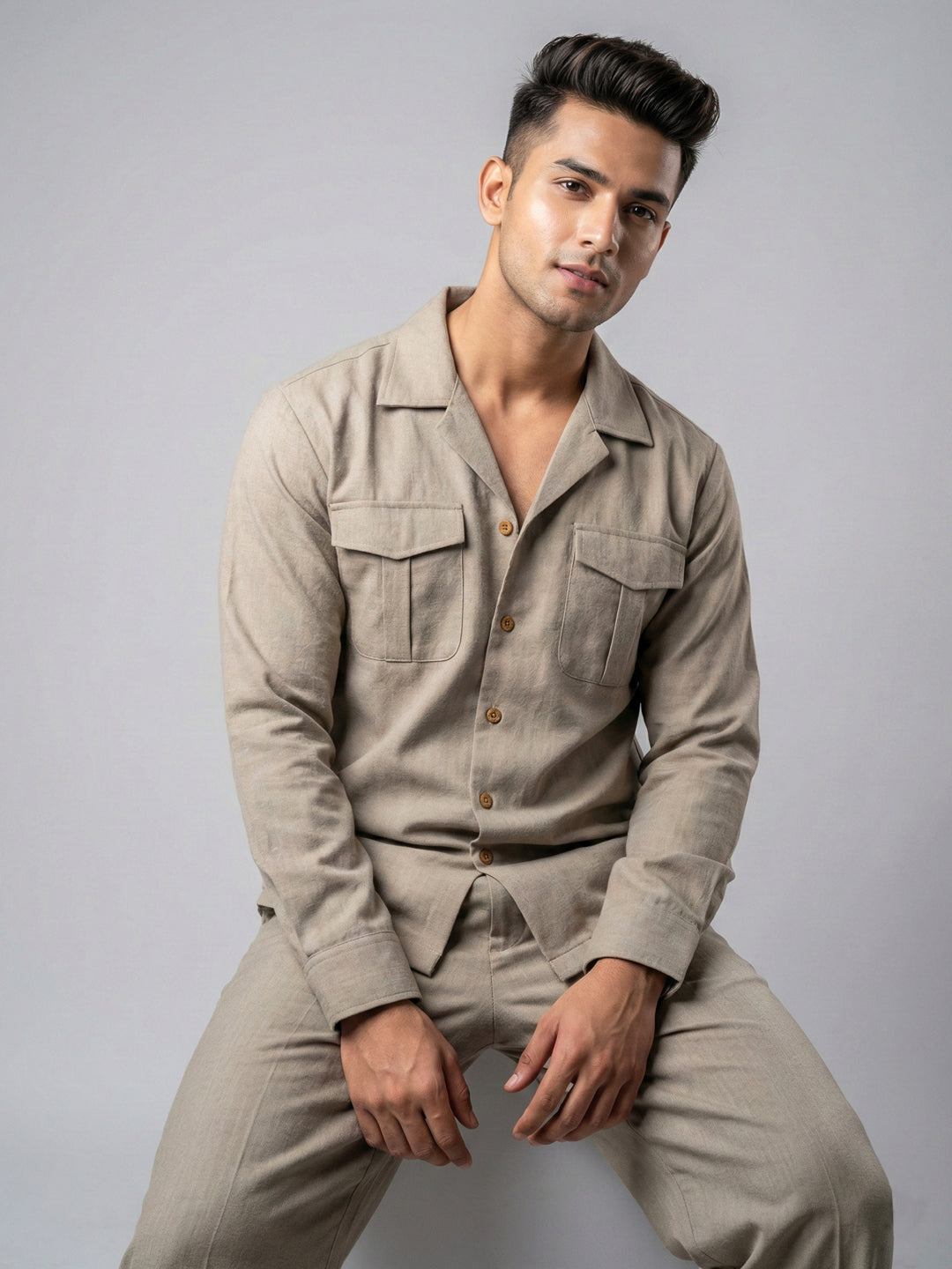 Cuban-Collar Co-ord Set Full