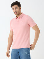 Men's Half Sleeve Polo in Peach