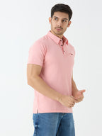 Men's Half Sleeve Polo in Peach