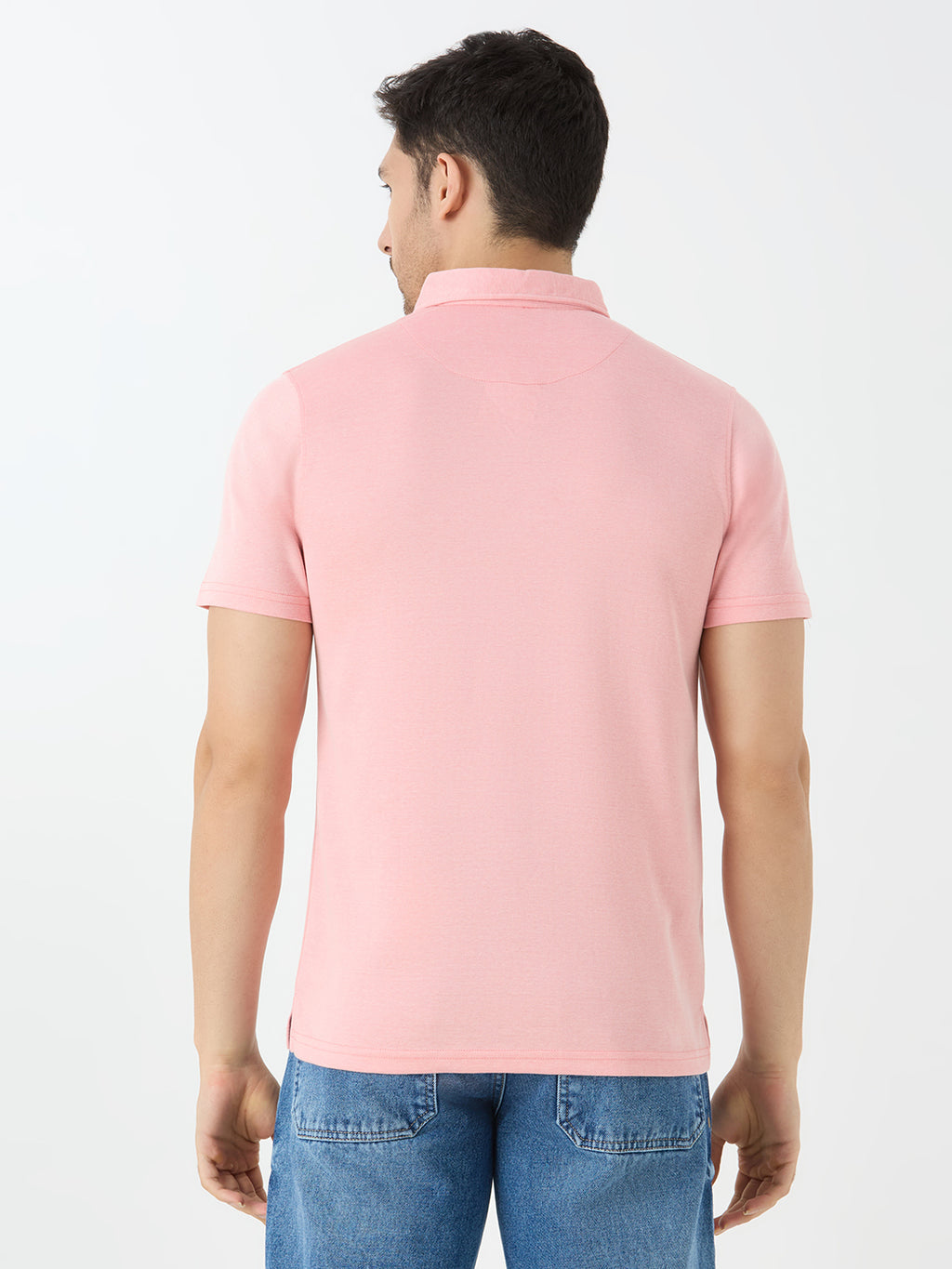 Men's Half Sleeve Polo in Peach