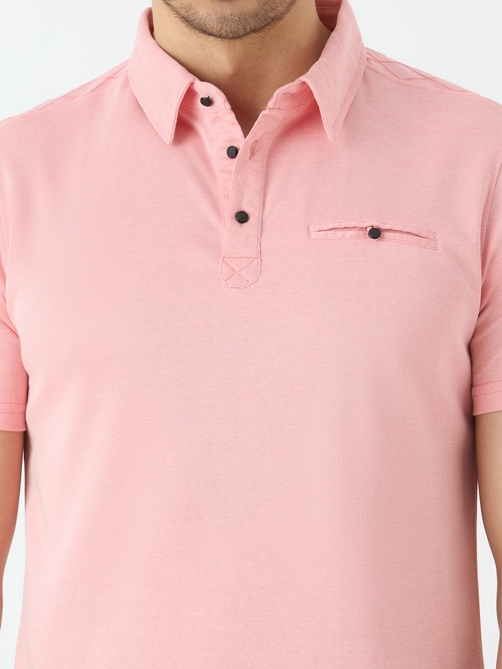 Men's Half Sleeve Polo in Peach