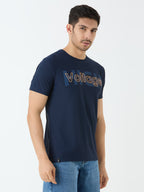 Men's Voltage Half Sleeve Round Neck T-shirt in Navy Blue