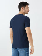 Men's Voltage Half Sleeve Round Neck T-shirt in Navy Blue