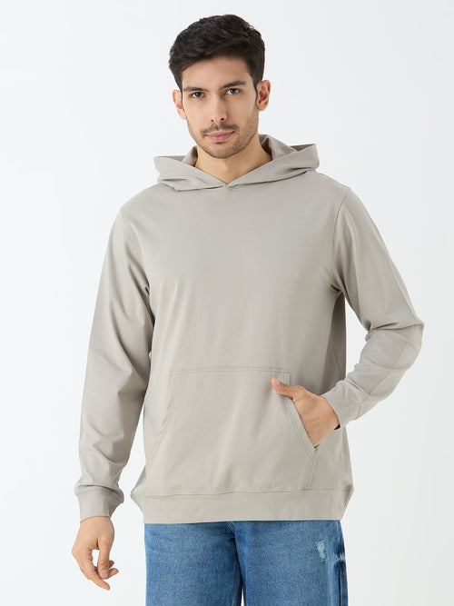 Men's Full Sleeve Hoodie in Light Grey