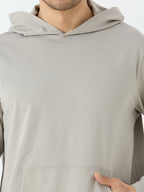 Men's Full Sleeve Hoodie in Light Grey