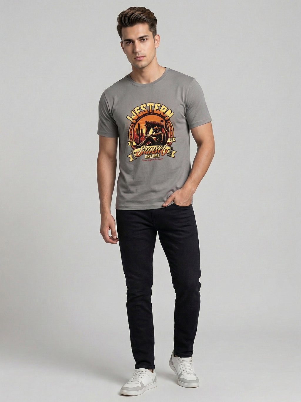 Western Sunset Graphic T-Shirt