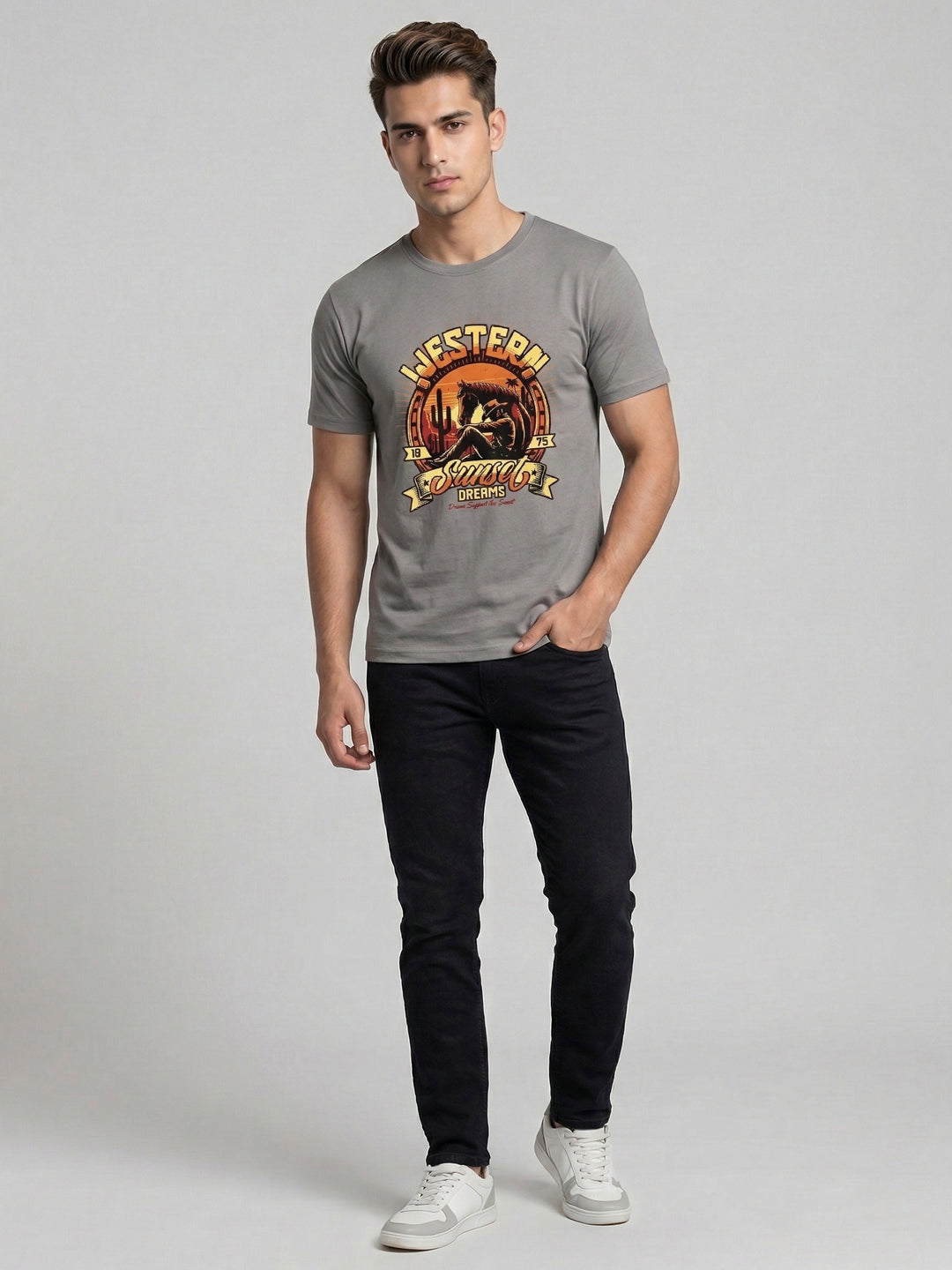 Western Sunset Graphic T-Shirt