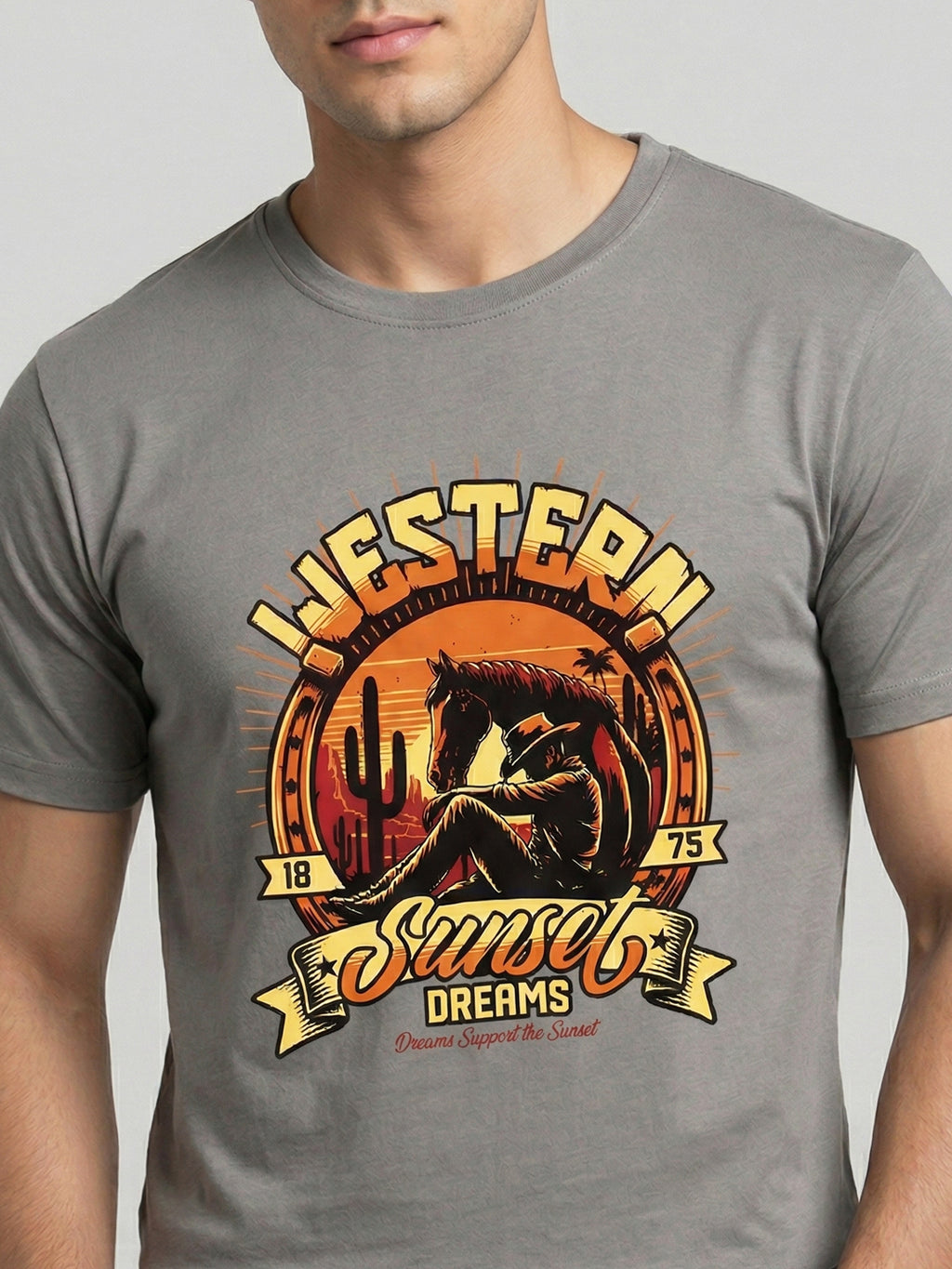Western Sunset Graphic T-Shirt