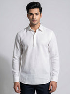 White Linen Full Sleeve Shirt