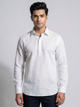 White Linen Full Sleeve Shirt