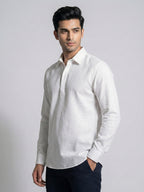 White Linen Full Sleeve Shirt