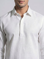 White Linen Full Sleeve Shirt